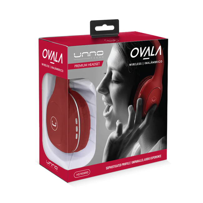UNNO Headset Ovala BT with MIC - Red - HS7408RD