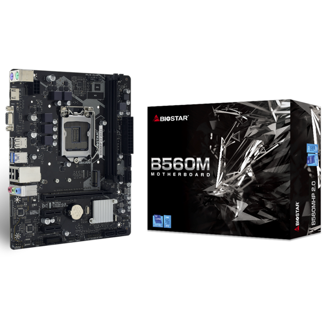 Motherboard Biostar Intel LGA1200 64GB DDR4 SATA microATX PCIe 4.0 B560MHP