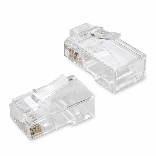 UNNO Connectors Cat6 RJ45 Pass Through (Pack of 100) - AD3099WT