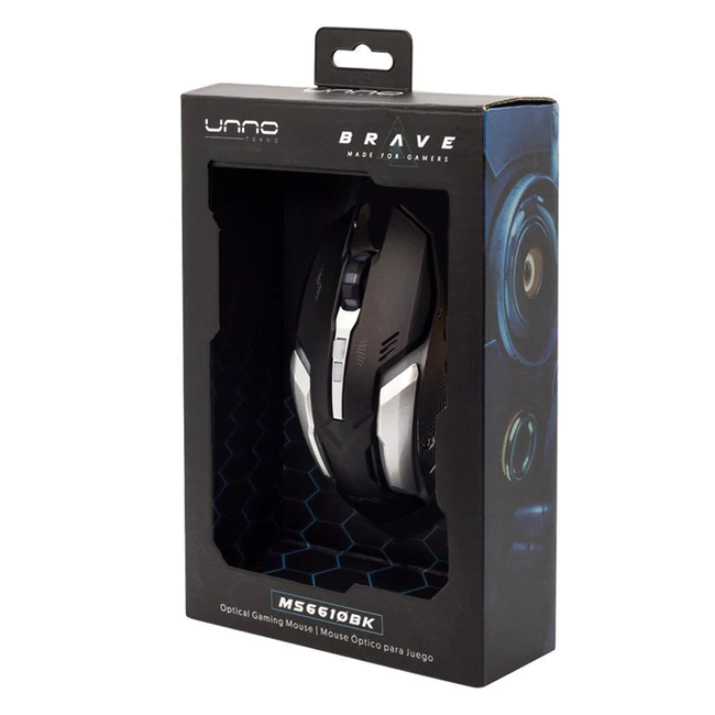 UNNO Mouse Brave Gaming USB - MS6610BK