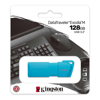 Kingston Kingston 128GB USB 3.2 DT Exodia Neon Aqua Blue KC-U2L128-7LB