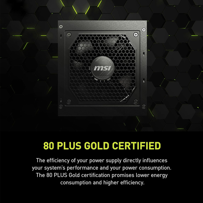 MSI 750W MAG Full Modular Power Supply 80 Plus Gold A750GL