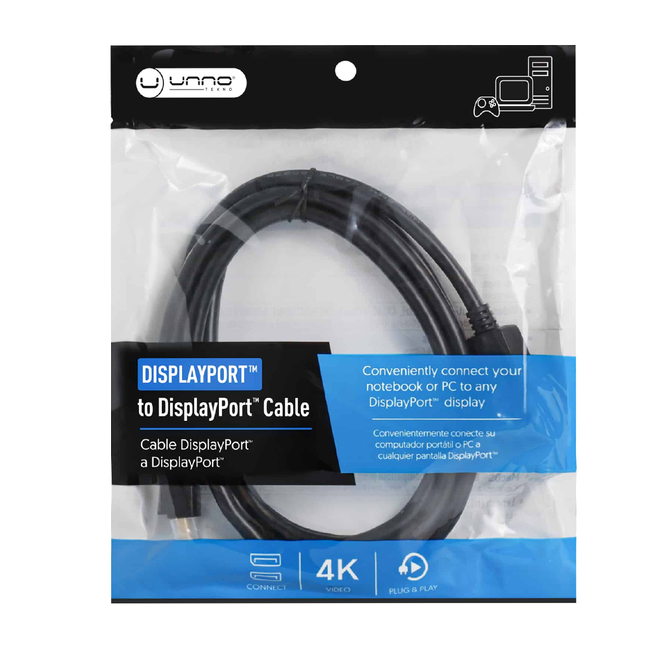 UNNO Display Port to DP Cable 6Ft CB4060BK