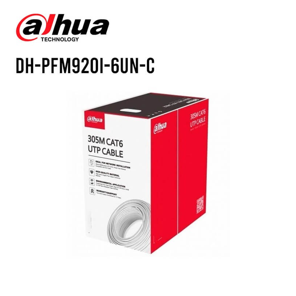 Dahua - Câble RJ45 UTP CAT6 Dévidoir de 100m main image 1
