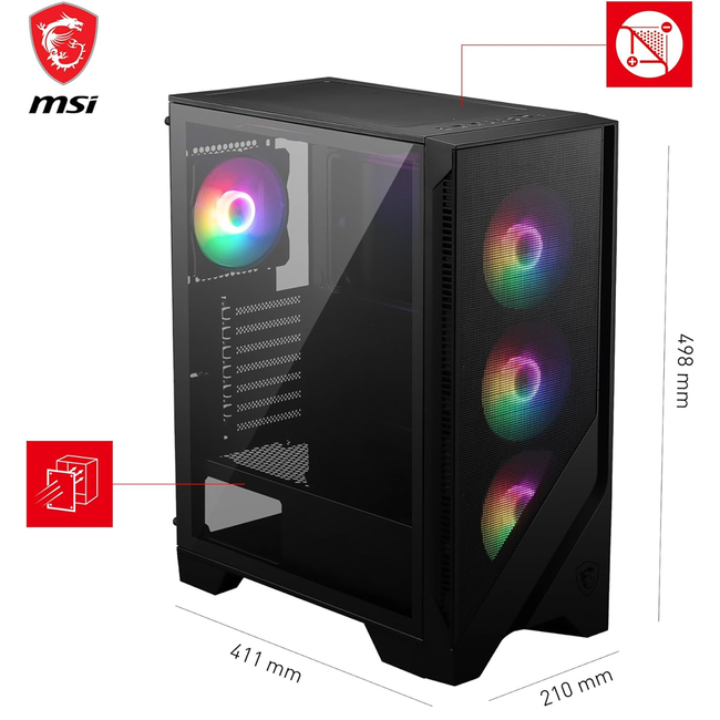 MSI MAG Forge 120A Airflow Gaming Case 306-7G23A21-809