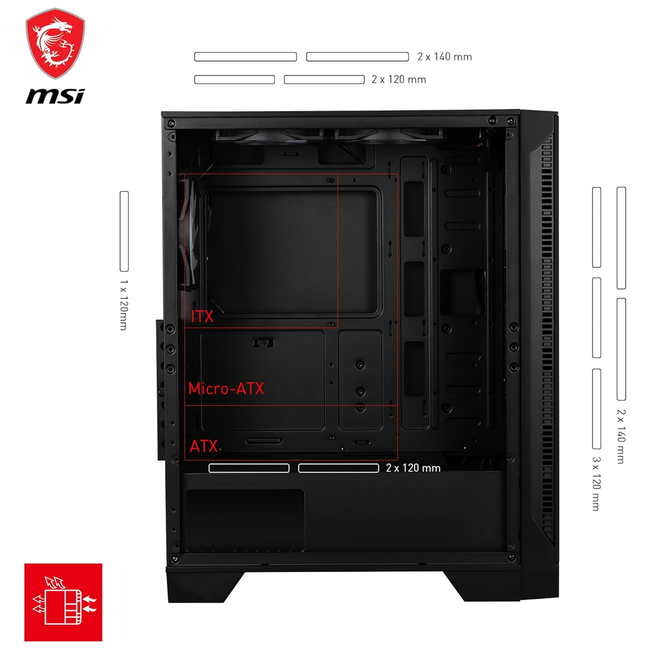 MSI MAG Forge 120A Airflow Gaming Case 306-7G23A21-809