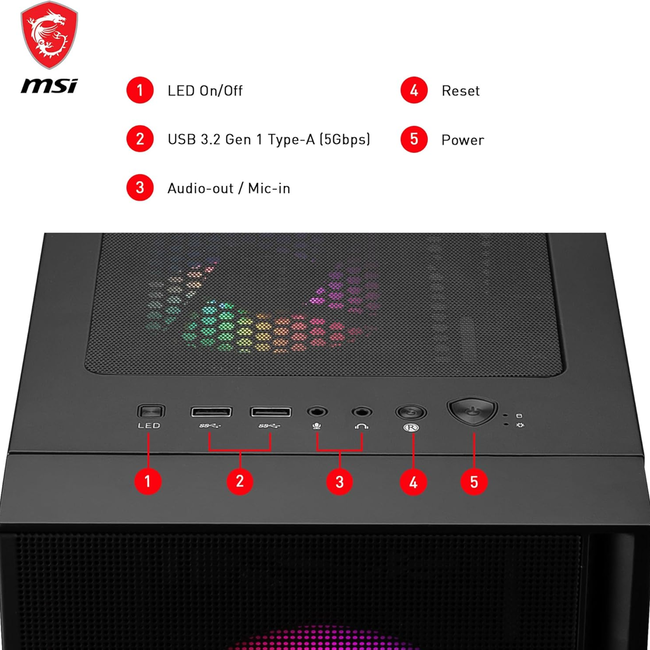 MSI MAG Forge 120A Airflow Gaming Case 306-7G23A21-809