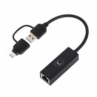 UNNO UNNO Type A & C to LAN RJ45 Adapter Gigabit AD3007BK