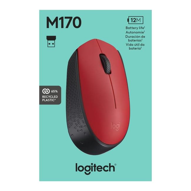 Logitech M170 Wireless Mouse Red 910-004941