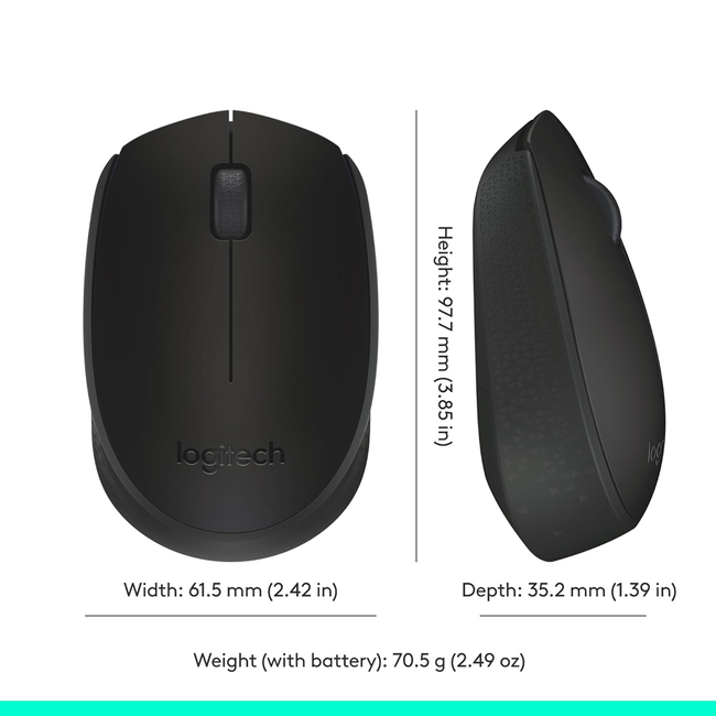 Logitech M170 Wireless Mouse Black 910-004940