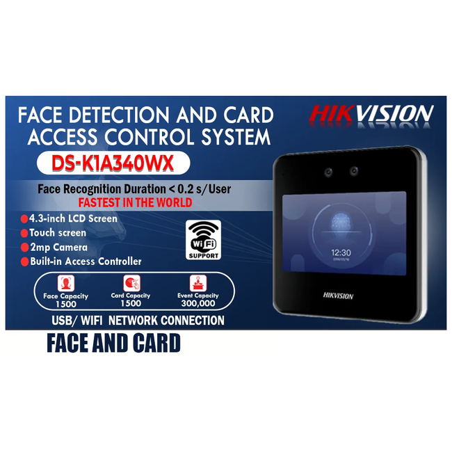 Hikvision Face Recognition Time Attendance DS-K1A340WX