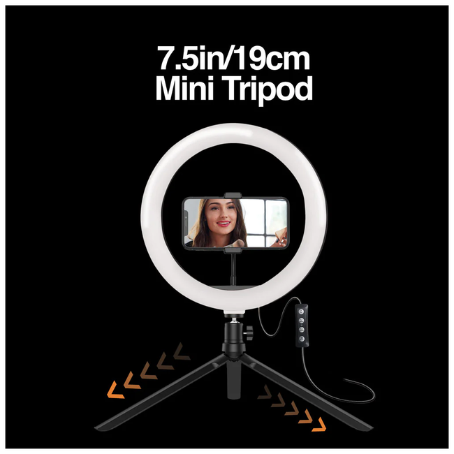 Argom 8" LED Ring Light USB Powered ARG-LP-9315BK