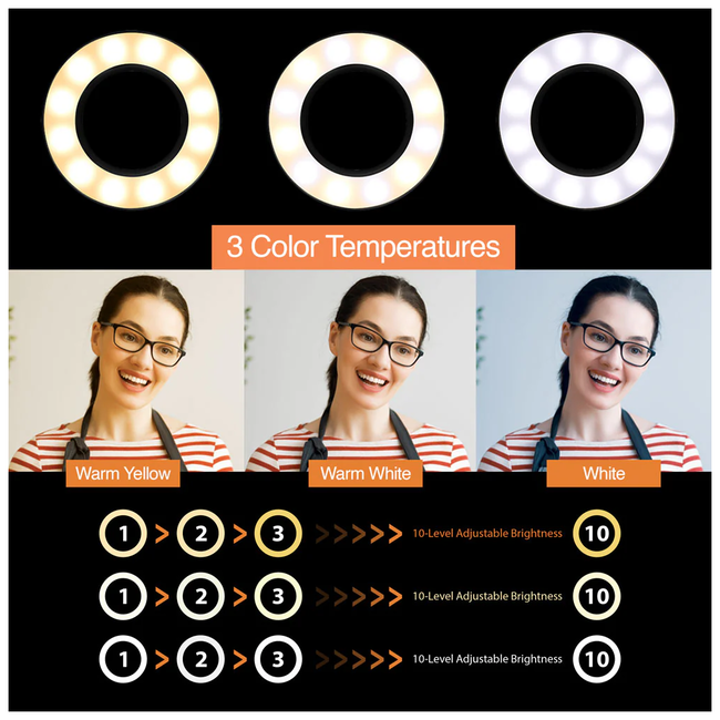 Argom 3.5" LED Ring Light USB Powered ARG-LP-9300BK