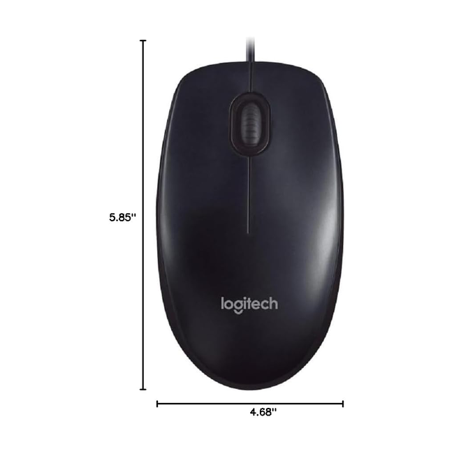 Logitech M90 USB Optical Mouse Black