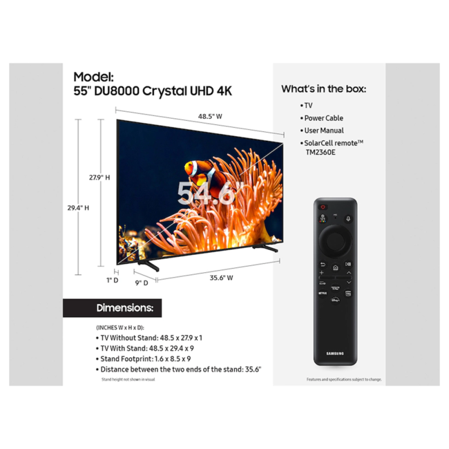 Samsung 55" Smart TV 4K Ultra HD Ultra Slim