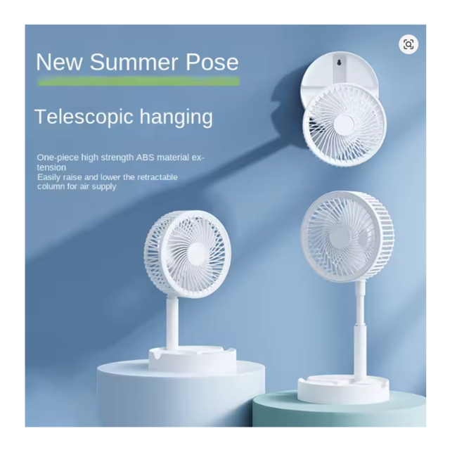 Telescopic Cooling Fan USB-C Charging Portable