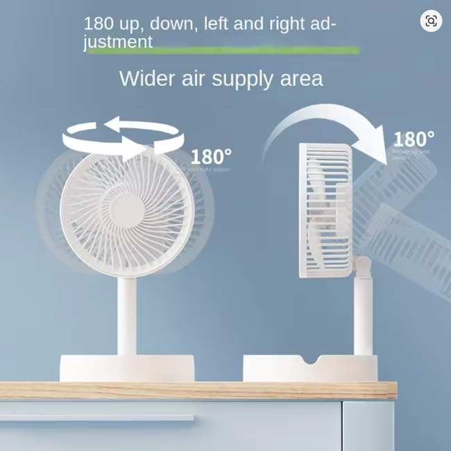 Telescopic Cooling Fan USB-C Charging Portable