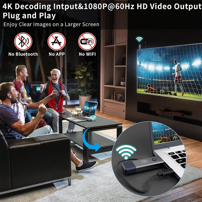 Wireless HDMI Transmitter and Receiver 165ft/50m 4K Decode Input 1080P