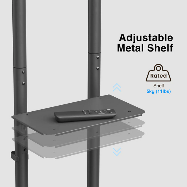 Argom 37" to 70" Mobile TV Stand With Shelves