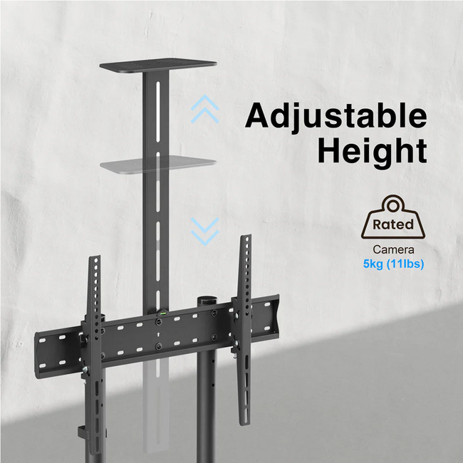 Argom 37" to 70" Mobile TV Stand With Shelves