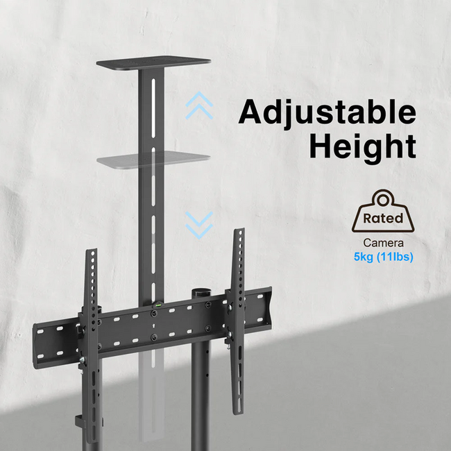 Argom 37" to 70" Mobile TV Stand With Shelves