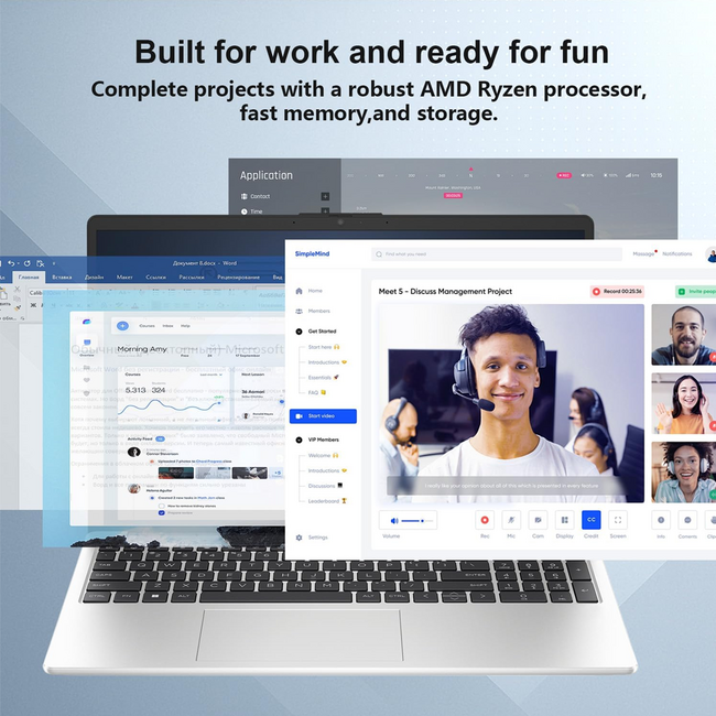 HP 255 G-10 Laptop 15.6" R5-7530U 16GB, 512GB SSD Win11 PRO