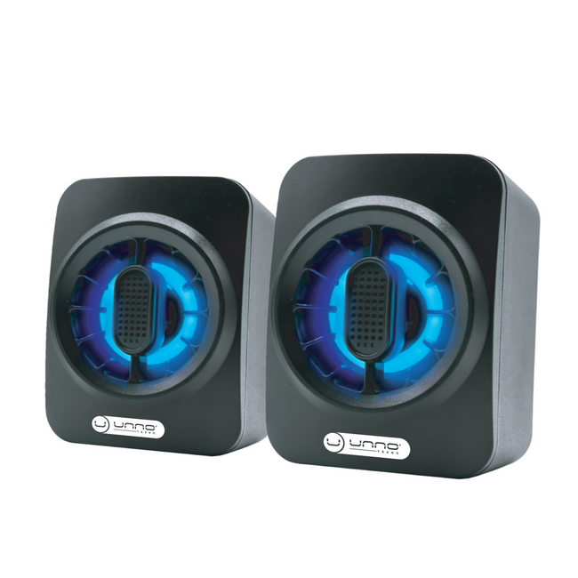 UNNO Desktop Speakers Techno USB 2.0 - Black LED - SP9025BK