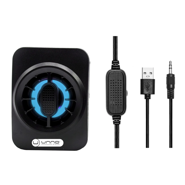 UNNO Desktop Speakers Techno USB 2.0 - Black LED - SP9025BK