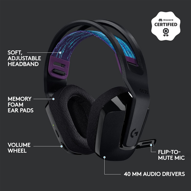 Logitech G535 Gaming Lightspeed Wireless Headset for PS5/PS4/PC 939-002218