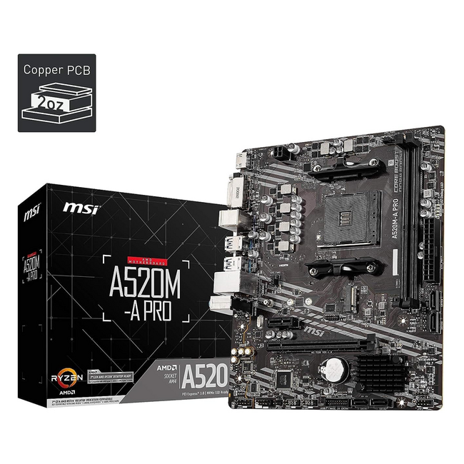 MSI Motherboard A520M-A PRO AM4 DDR 4