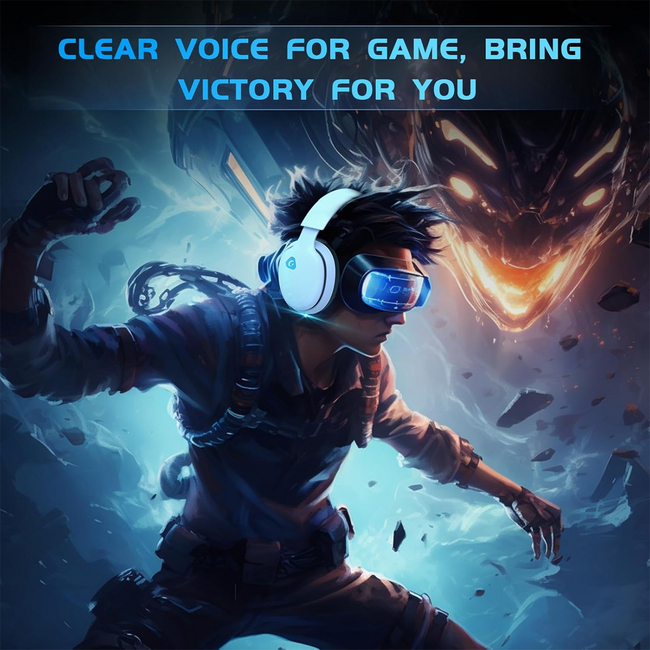 Gtheos 2.4GHz Wireless Gaming Headset for PS5, PS4 Fortnite & Call of Duty/FPS Gamers