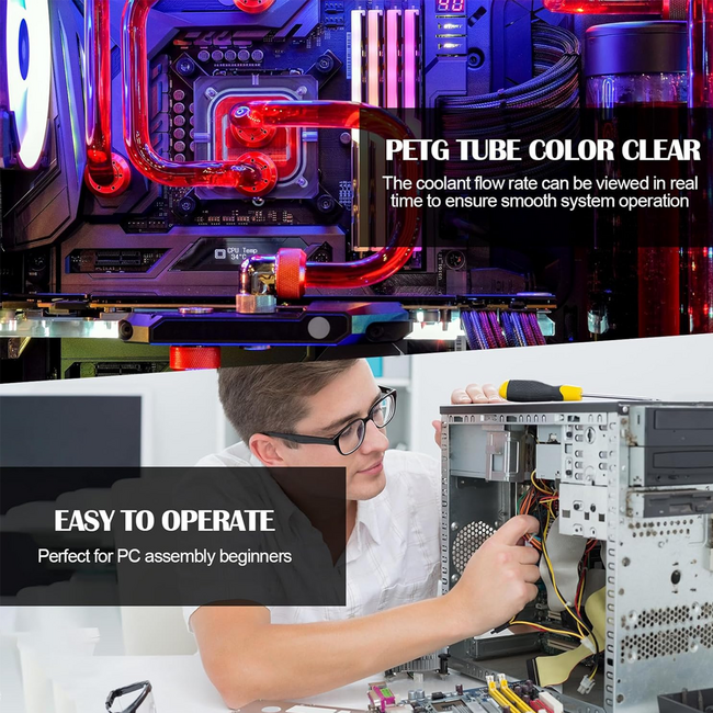 Frienda 12 Pcs Clear PETG Rigid Tube 0.39 inch/ 10 mm ID, 0.55 inch/ 14 mm