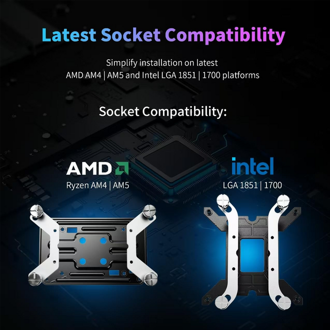 Minorsonic AIO CPU Water Cooler ARGB Fans AM4/5 Intel LGA1851/1700