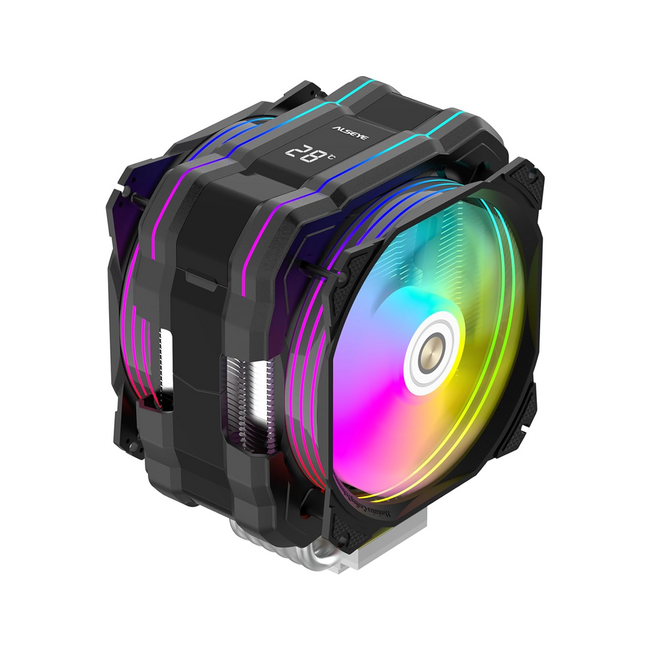 ALSEYE M120D Plus CPU Cooler with Temperature Display, Dual ARGB Intel LGA1700/1200/115X/2011/2066/1366 and AMD AM4/AM5