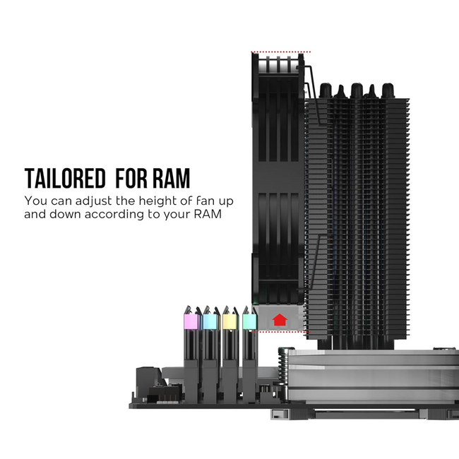 Vetroo V5 ARGB CPU Heatsink & Fan 120mm for Intel LGA 1851/1700/1200/115X AMD AM5/AM4