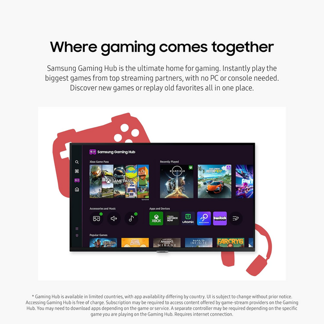 SAMSUNG 32-Inch M5 (M50D) Series FHD Smart Monitor W/Speakers