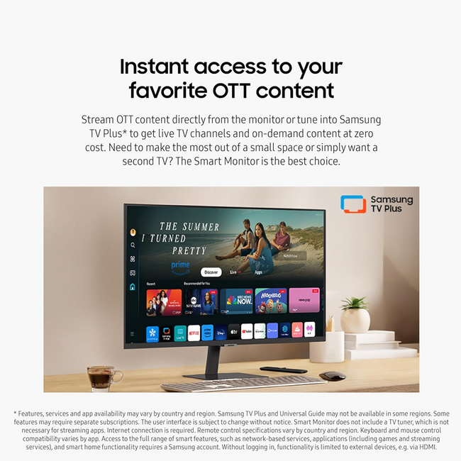 SAMSUNG 32-Inch M5 (M50D) Series FHD Smart Monitor W/Speakers