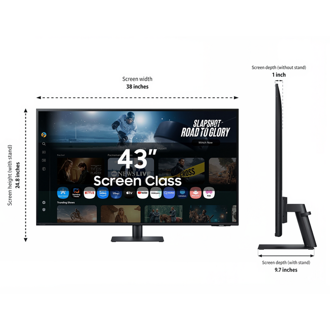 Samsung 43” Smart Monitor M7 (M70F) 4K UHD W/Speakers