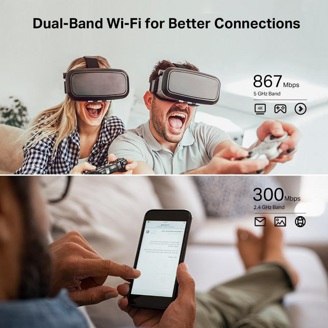 TP-Link AC1200 WiFi Dual Band Wireless Router Archer A54