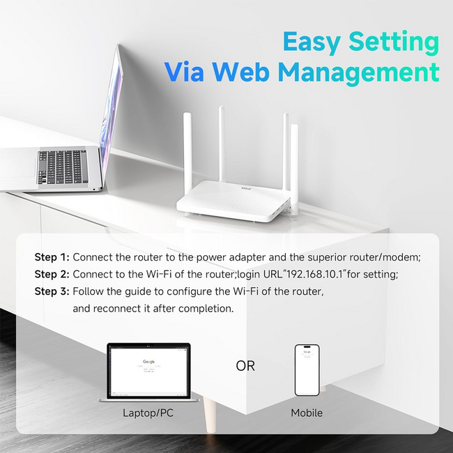 DBIT AC1200 WiFi Router 2.4GHz +5GHz Dual Band MU-MIMO Wireless Router T18-21K