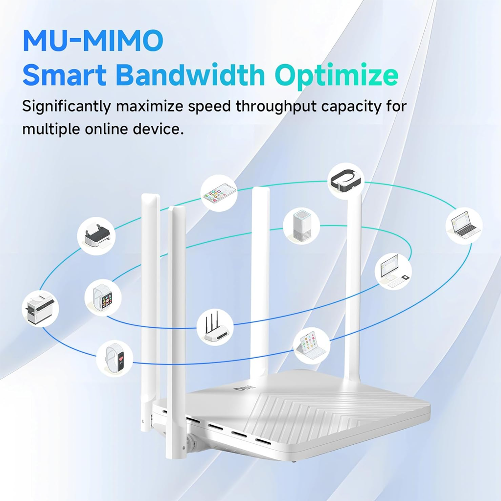 DBIT AC1200 WiFi Router 2.4GHz +5GHz Dual Band MU-MIMO Wireless Router ...