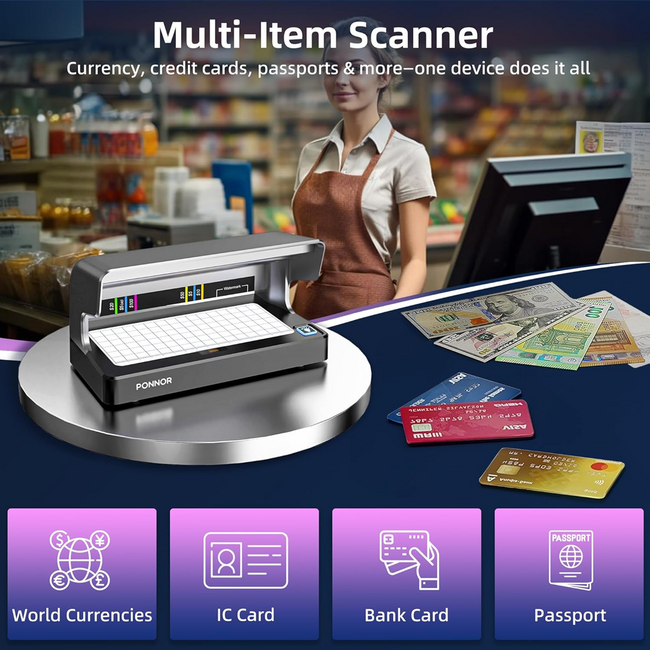 Ponnor AL-12 Counterfeit Bill Detector Money Checker