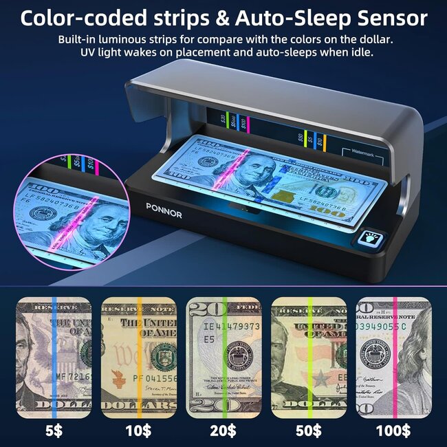 Ponnor AL-12 Counterfeit Bill Detector Money Checker
