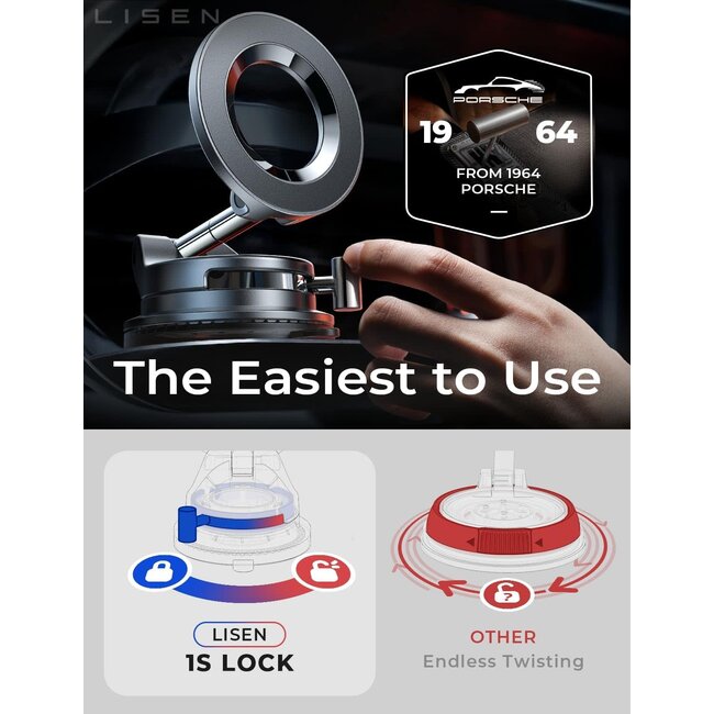 Lisen Suction Phone Mount Magnetic