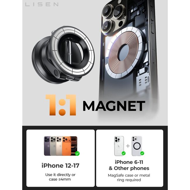 Lisen Suction Phone Mount Magnetic