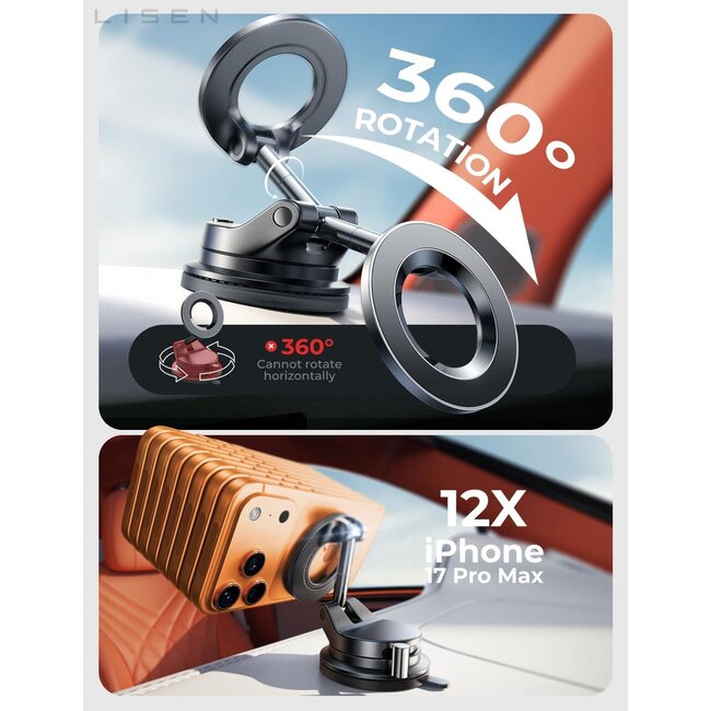 Lisen Suction Phone Mount Magnetic