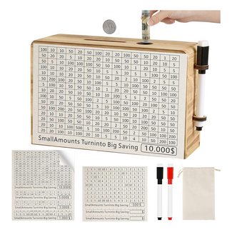 Money Saving Box, Piggy Bank for Adults & Kids Progress Tracker