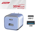 Crystal Cube 35W Dual Port A&C Wall Charger Blue