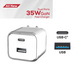 Crystal Cube 35W Dual Port A&C Wall Charger White
