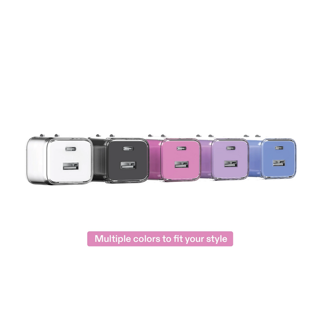 Crystal Cube 35W Dual Port A&C Wall Charger Pink